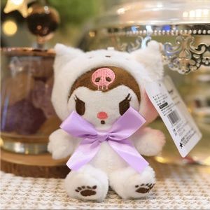 Kuromi as bear Sanrio kawaii plush keychain NWT